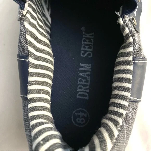 Dream Seek Nautical Blue Slip-On Canvas Mens Shoes Sneakers 8.5 Comfort Travel - Picture 4 of 10